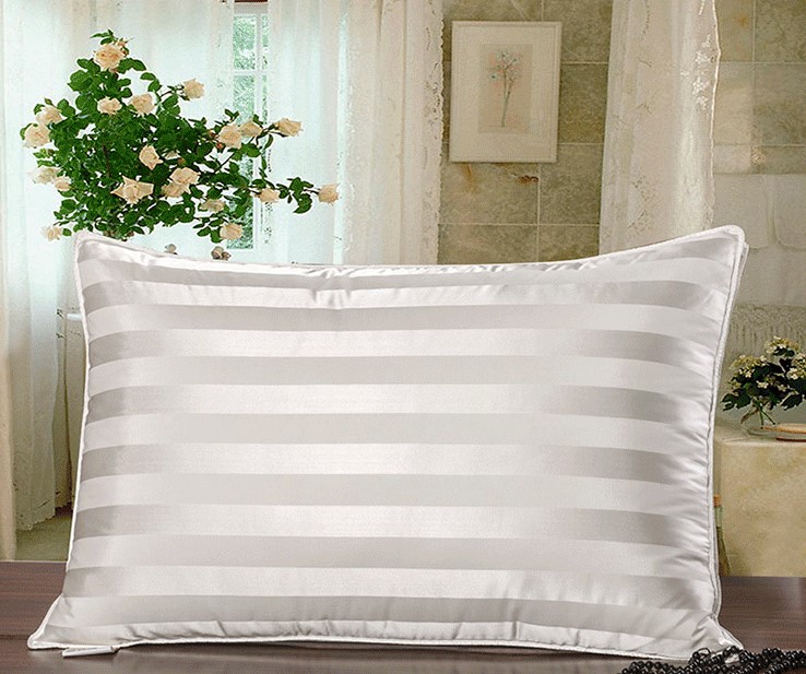 Gối Lông Vũ Down Pillow Vỏ Tơ Tằm Thiên Nhiên Cao Cấp PA9207