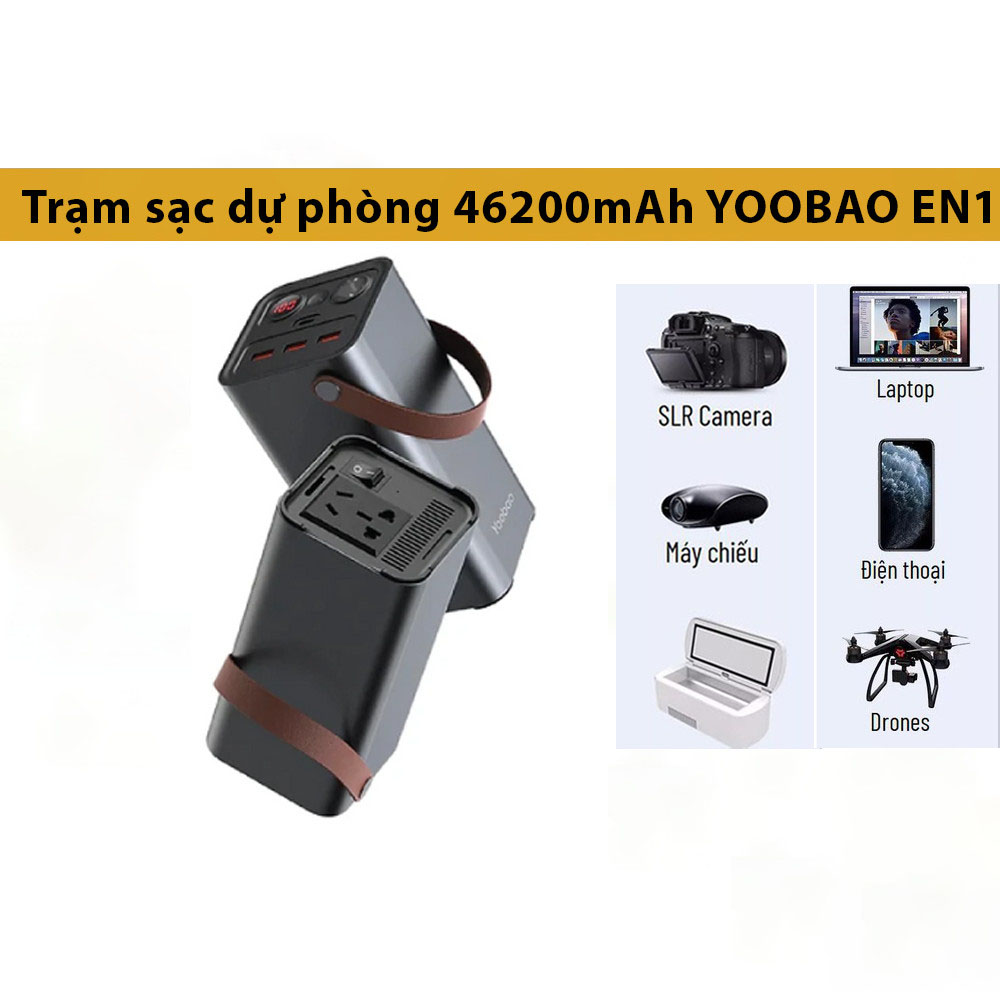 Trạm sạc dự phòng YOOBAO EN1 46200mAh - Sạc nhanh PD3.0 220w- Bảo hành 12tháng 1 đổi 1- HÀNG CHÍNH HÃNG