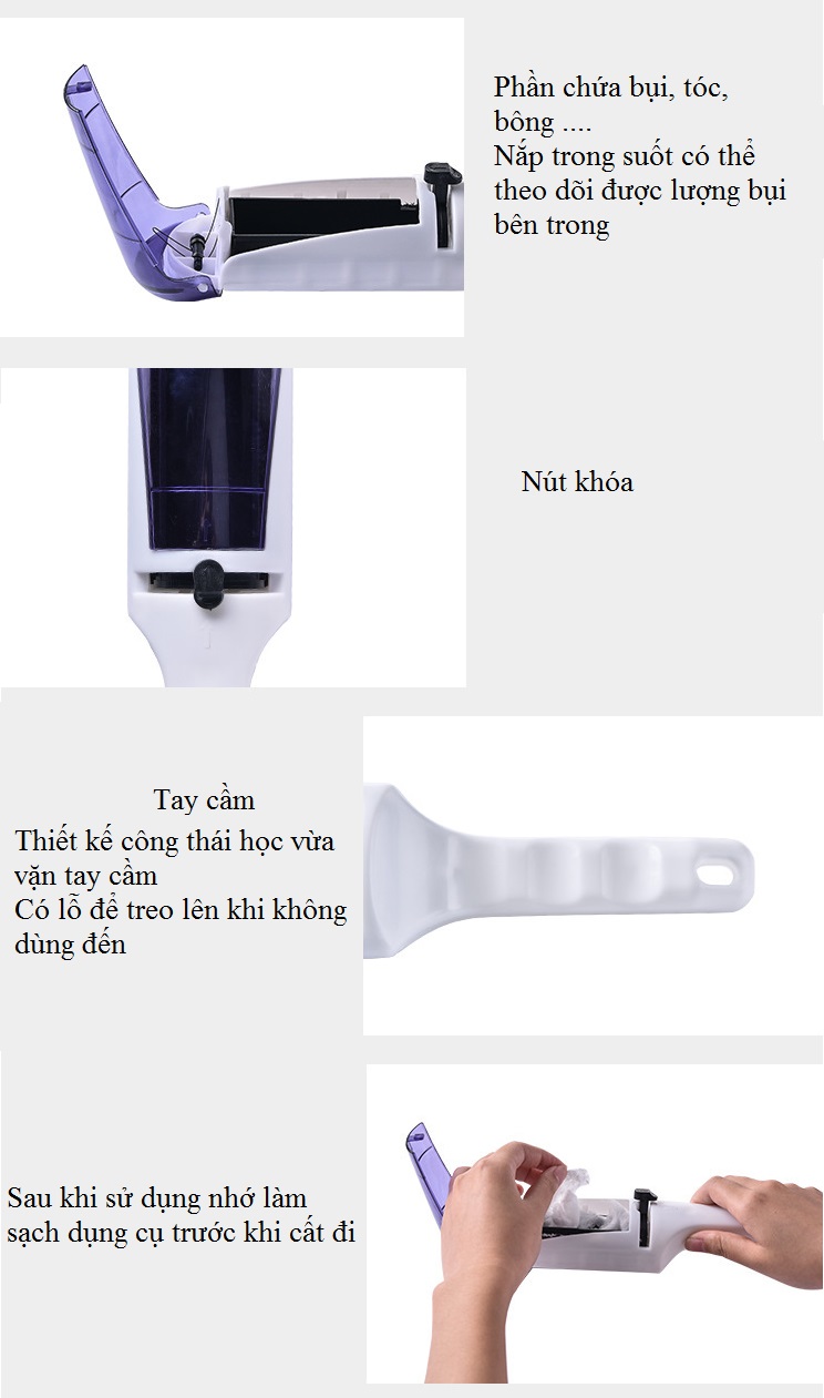 Cây lăn bụi, hút bụi bẩn hình con cá heo - loại bỏ bụi, lông thú cưng trên quần áo và đồ dùng gia đình - tặng kèm 3 miếng dán siêu chắc