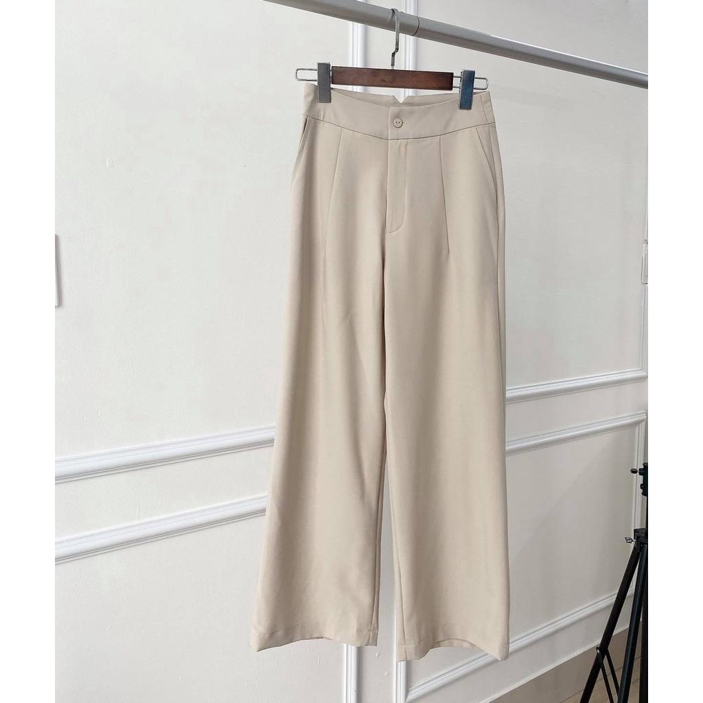 Quần ống rộng nữ suông dài light nude long culottes