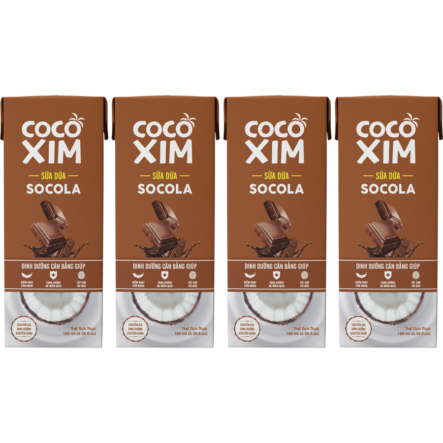 Hình ảnh Lốc 4 Hộp Sữa Dừa Socola Cocoxim 180ml (4 Hộp/Lốc) Hình ảnh Lốc 4 Hộp Sữa Dừa Socola Cocoxim 180ml (4 Hộp/Lốc)