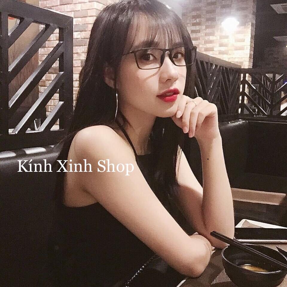Gọng kính cận, Kính giả cận mắt vuông nhựa dẻo cho nam và nữ - Đủ size
