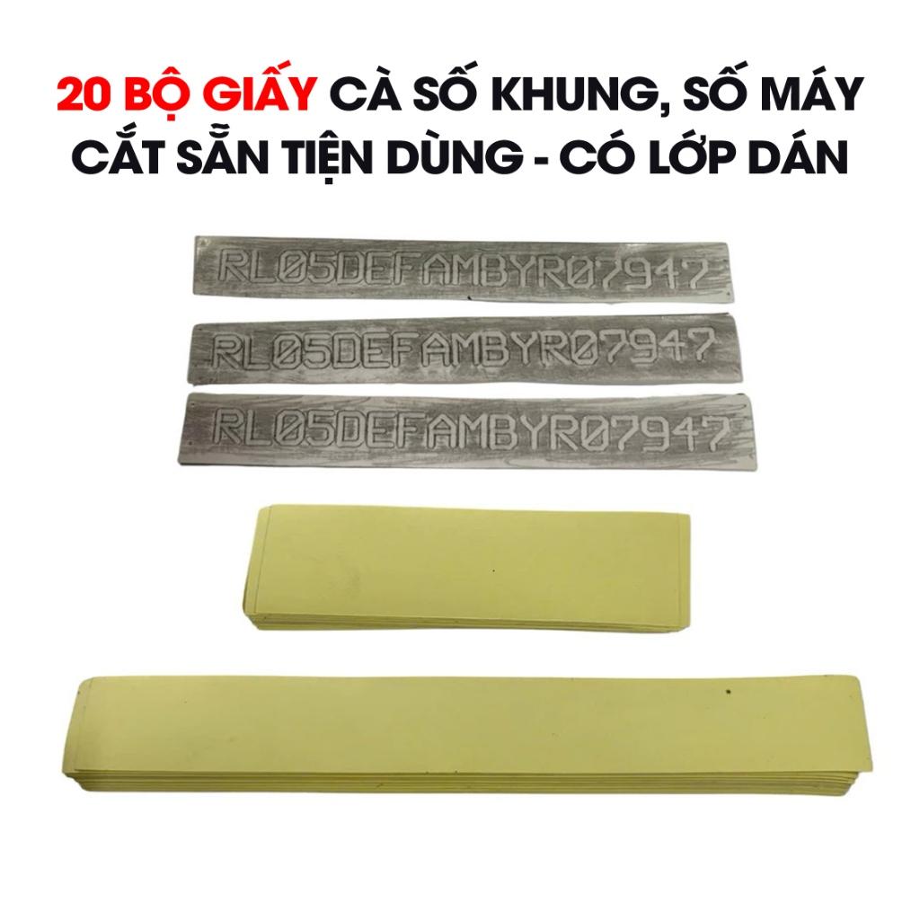 Dụng Cụ Cà Số Khung Xe Máy &amp; Kèm Theo 50 Bộ Giấy Cà Số Cắt Sẵn, Chuyên Dùng Cà Số Cho Ôtô Xe Máy, Giấy Cà Số Xe