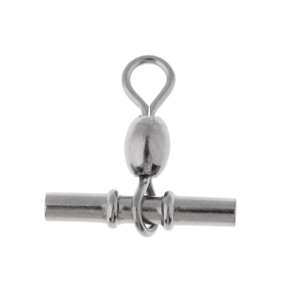 10 Pieces Fishing Cross-line Crane Swivel 3 Way T-shape Fishing Swivel Crimp Swivel