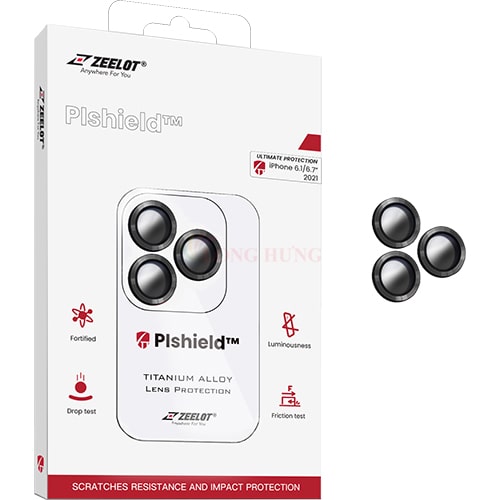 Dán Camera cường lực viền màu chống va đập Zeelot PIshield cho iPhone 13 Pro/13 Pro Max - Hàng chính hãng