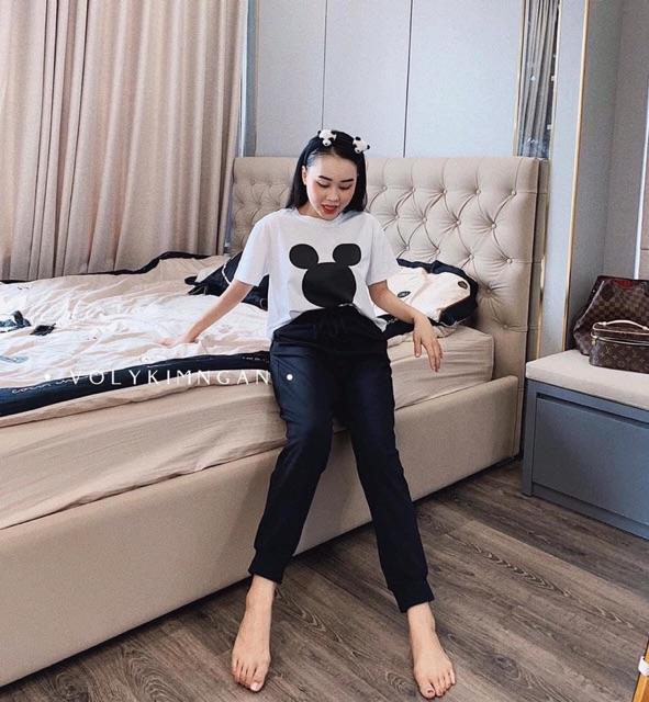 Bộ mặc nhà áo mickey quần dài cho nữ