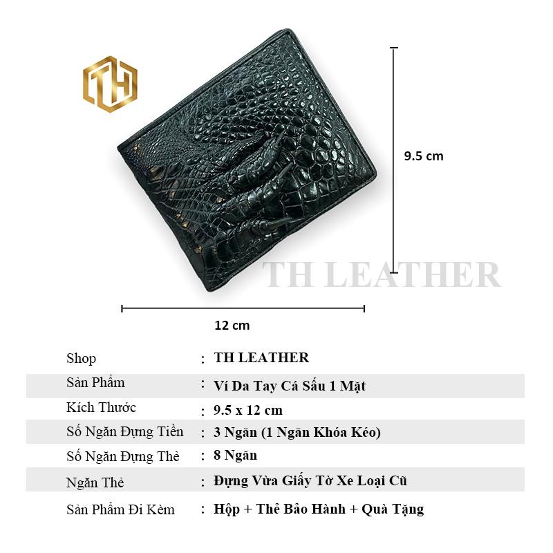 Bóp Nam Da Tay Cá Sấu Thật Màu Đen