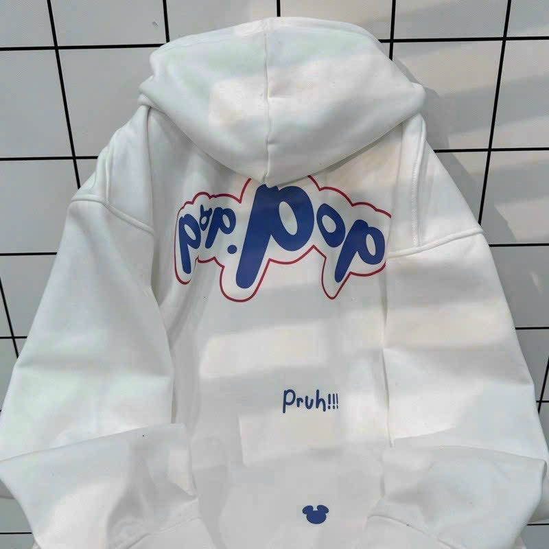 Áo khoác in POP, chất thun dày mềm mịn, mát, form to bự 80kg, vải dày đẹp, logo in, nón 2 lớp vải chính,dây kéo phao.