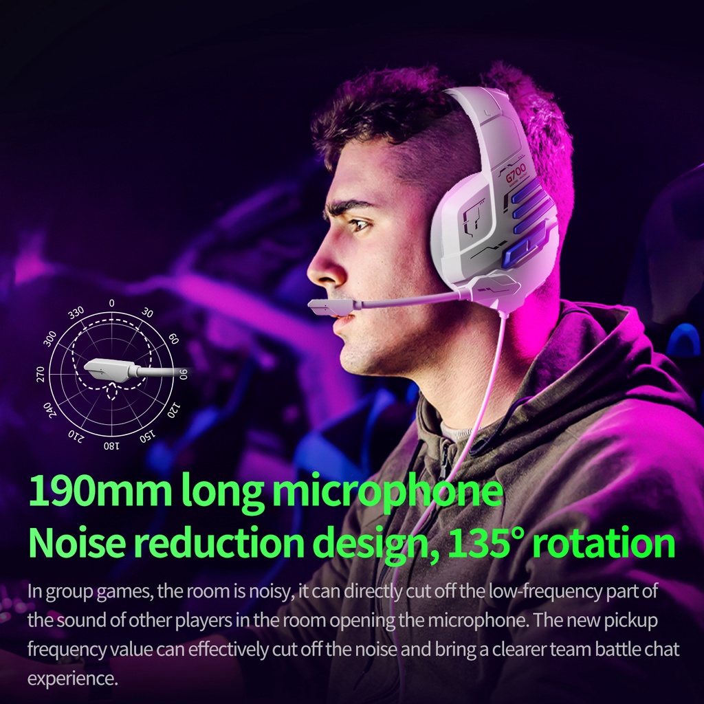 Tai Nghe Choàng Đầu Gaming Plextone G700 Dùng Được Cho Máy Tính và Điện Thoại - Màu Đen - Hàng Chính Hãng