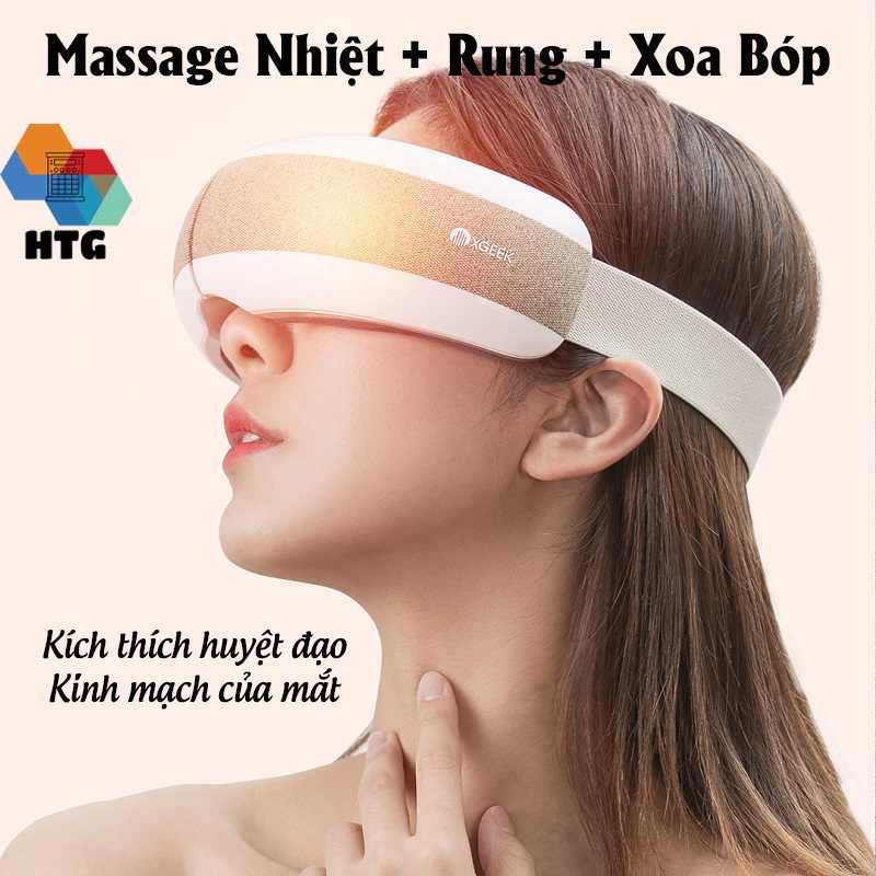 Máy massage mắt XGEEK E6, 4 trong 1, thư giãn thái dương kết hợp nhiệt và rung xoa bóp tần số cao, hàng chính hãng