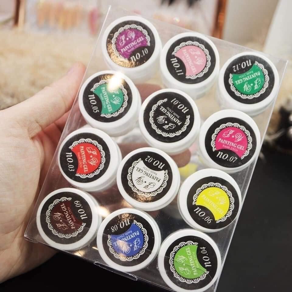 set gel vẽ 12 màu , rẻ đẹp làm nail