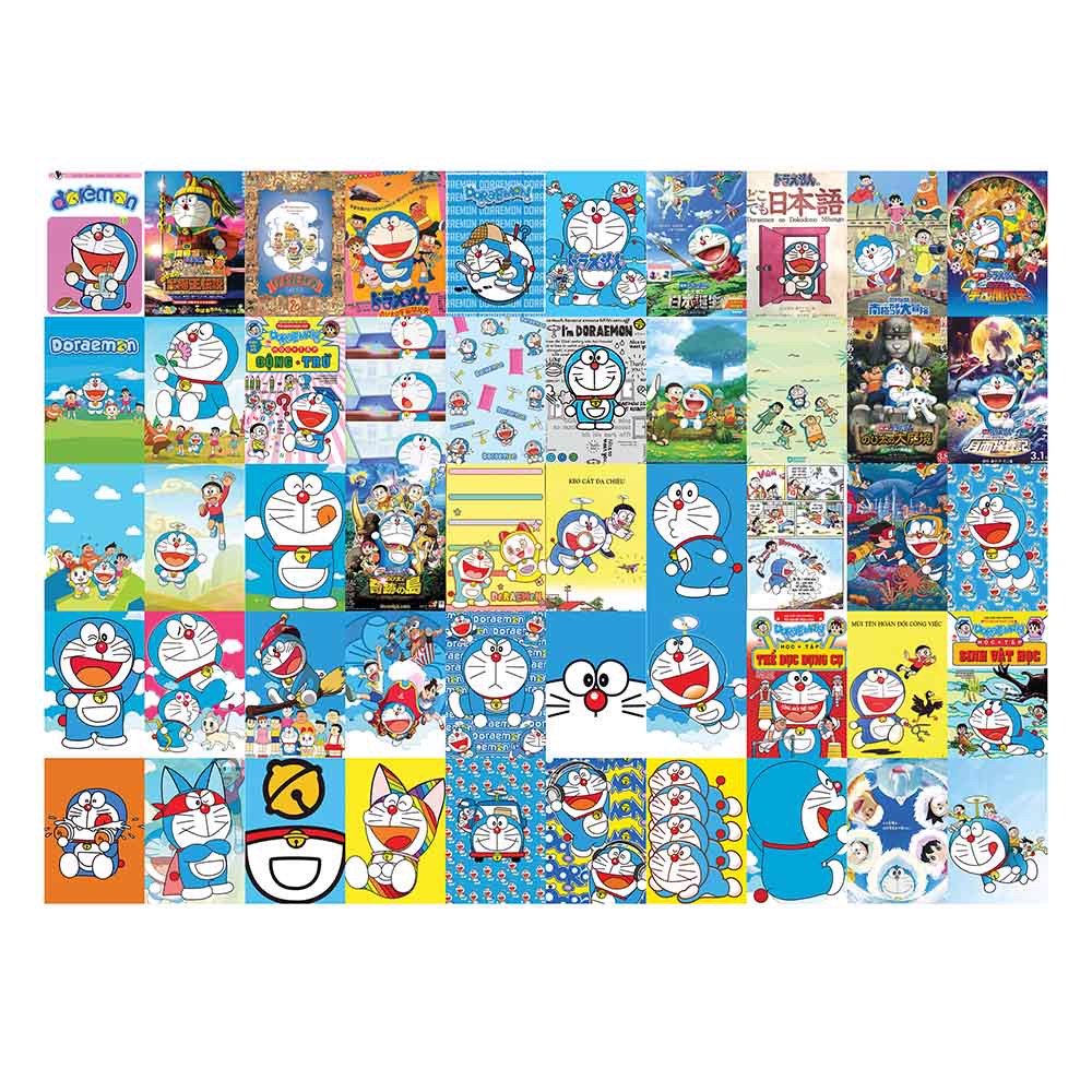 DORAEMON - Set 50 tấm 22x30cm decal dán tường trang trí decor quán nhà cửa chủ đề Hoạt hình Doraemon