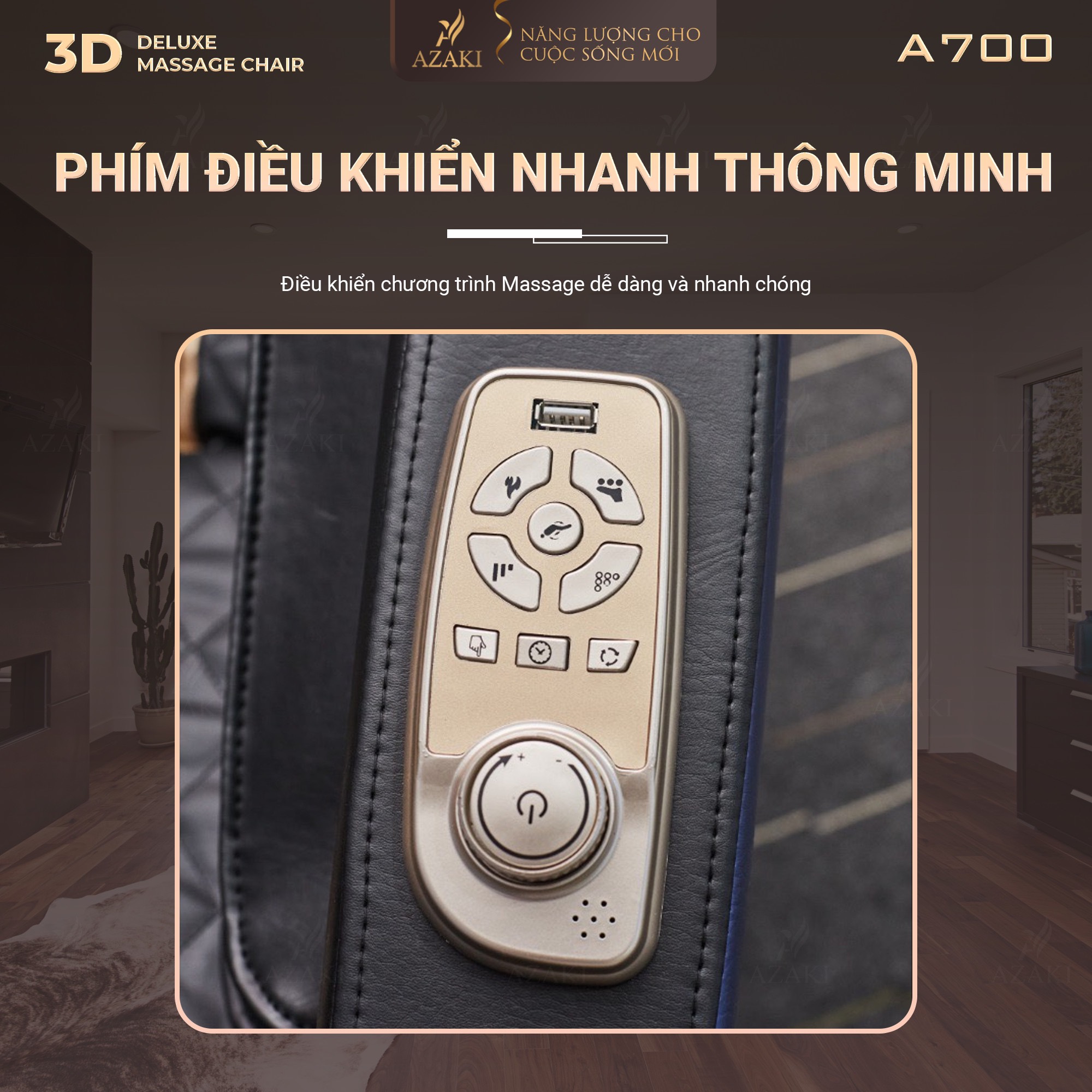 Ghế Massage Toàn Thân Cao Cấp 3D AZAKI A700