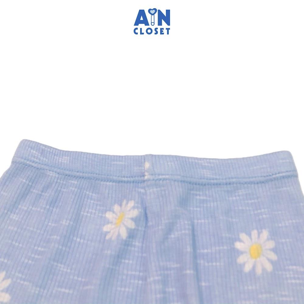 Quần Legging dài bé gái họa tiết Cúc xanh thun gân - AICDBGVDEVI1 - AIN Closet