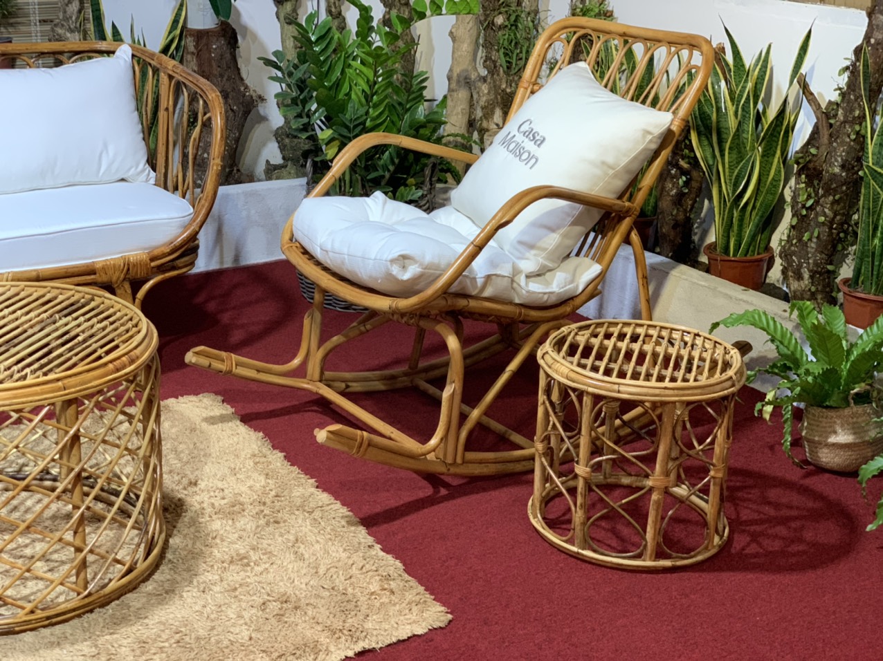 Ghế Mây Bập Bênh Thư giãn Phong Cách Vintage-  Rattan Rocking Chair - CH0001