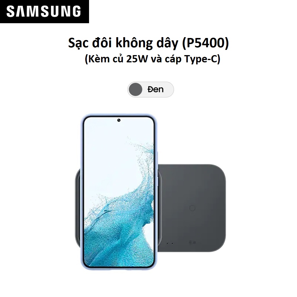 Đế sạc đôi không dây Samsung 15W EP-P5400 - Hàng Chính Hãng