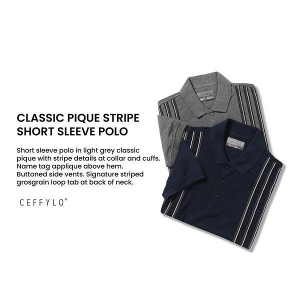 Áo POLO Nam Ngực Phối Sọc CF, Chất Liệu Cotton Thoáng Mát