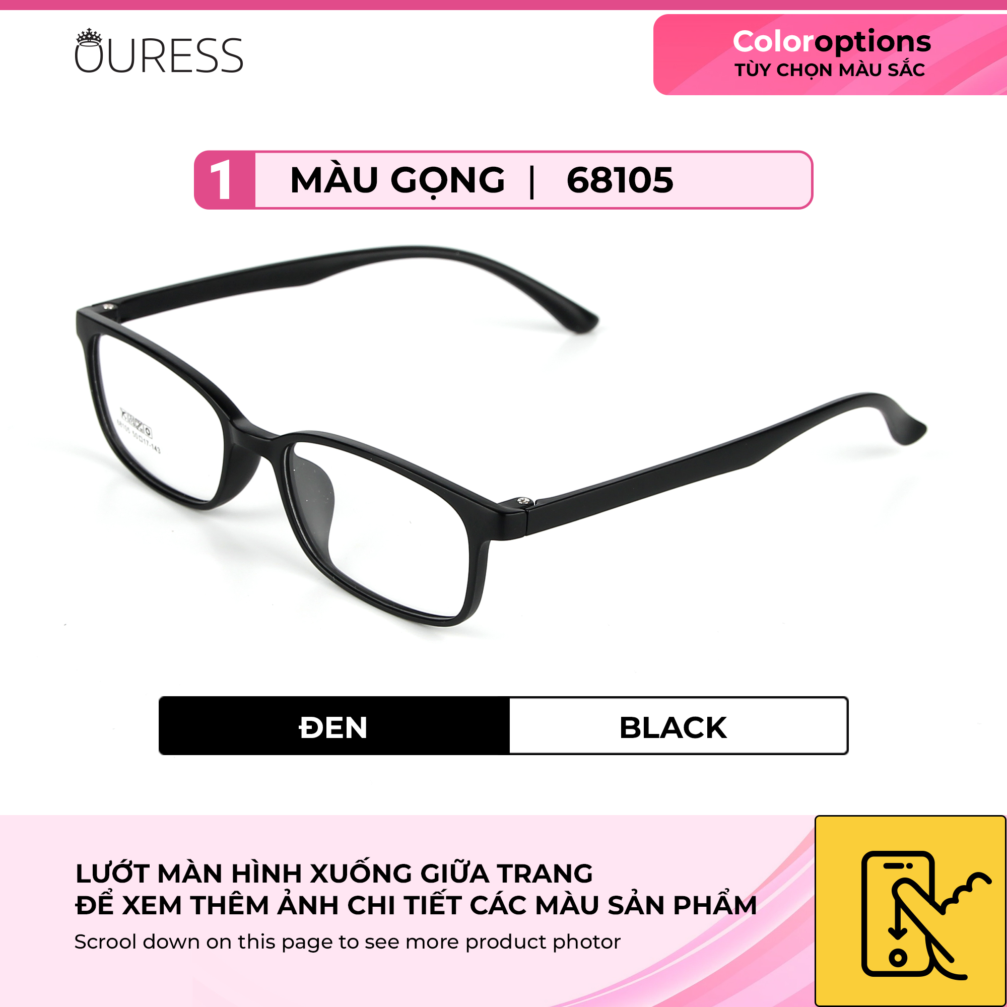GỌNG KÍNH NHỰA TR90 SIEU NHẸ THỜI TRANG - 68115