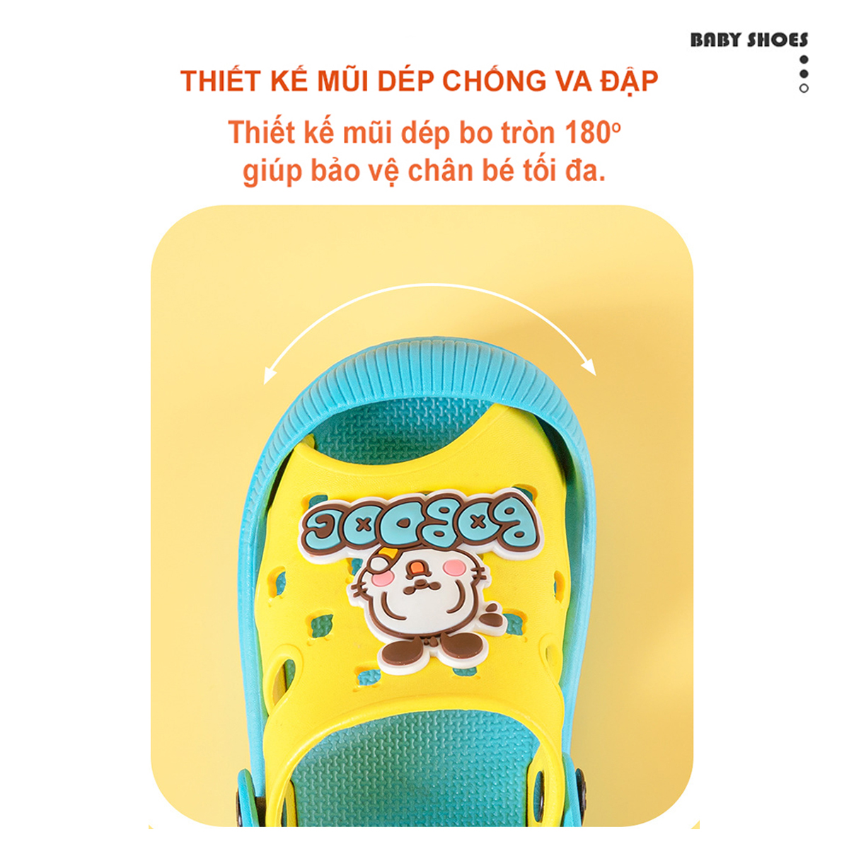 Dép Sục BobDog BD - 93A Siêu Mềm Siêu Nhẹ Chống Trơn Trượt Cho Bé Trai Bé Gái - 4 Màu Đính Sticker Ngộ Nghĩnh