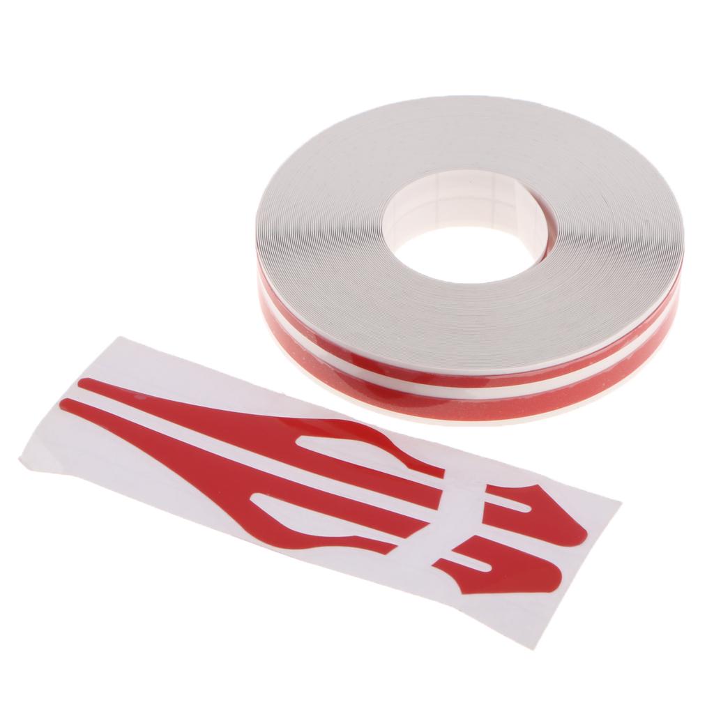 2x Brooches Stripe Tape Vinyl Decal Car Sticker Steamline Dual Line Red