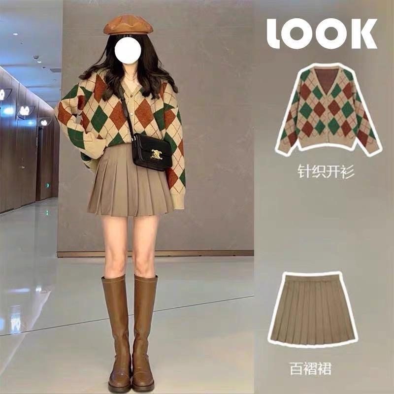 Áo Khoác Cardigan Len Nữ Hoạ Tiết Quả Trám Siêu Xinh