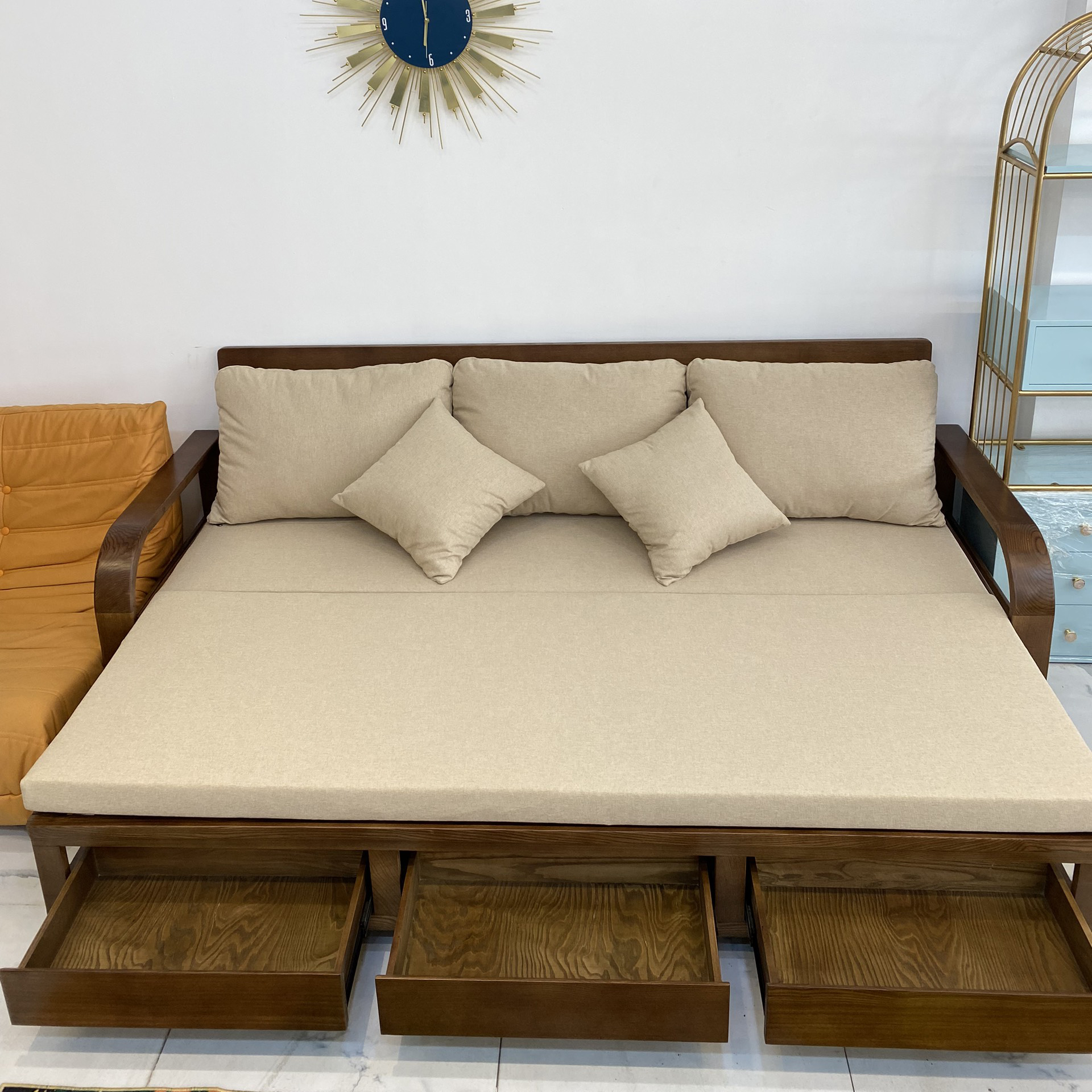 Sofa Giường Gỗ Thông Minh Kéo Dài Adora - NTMT002