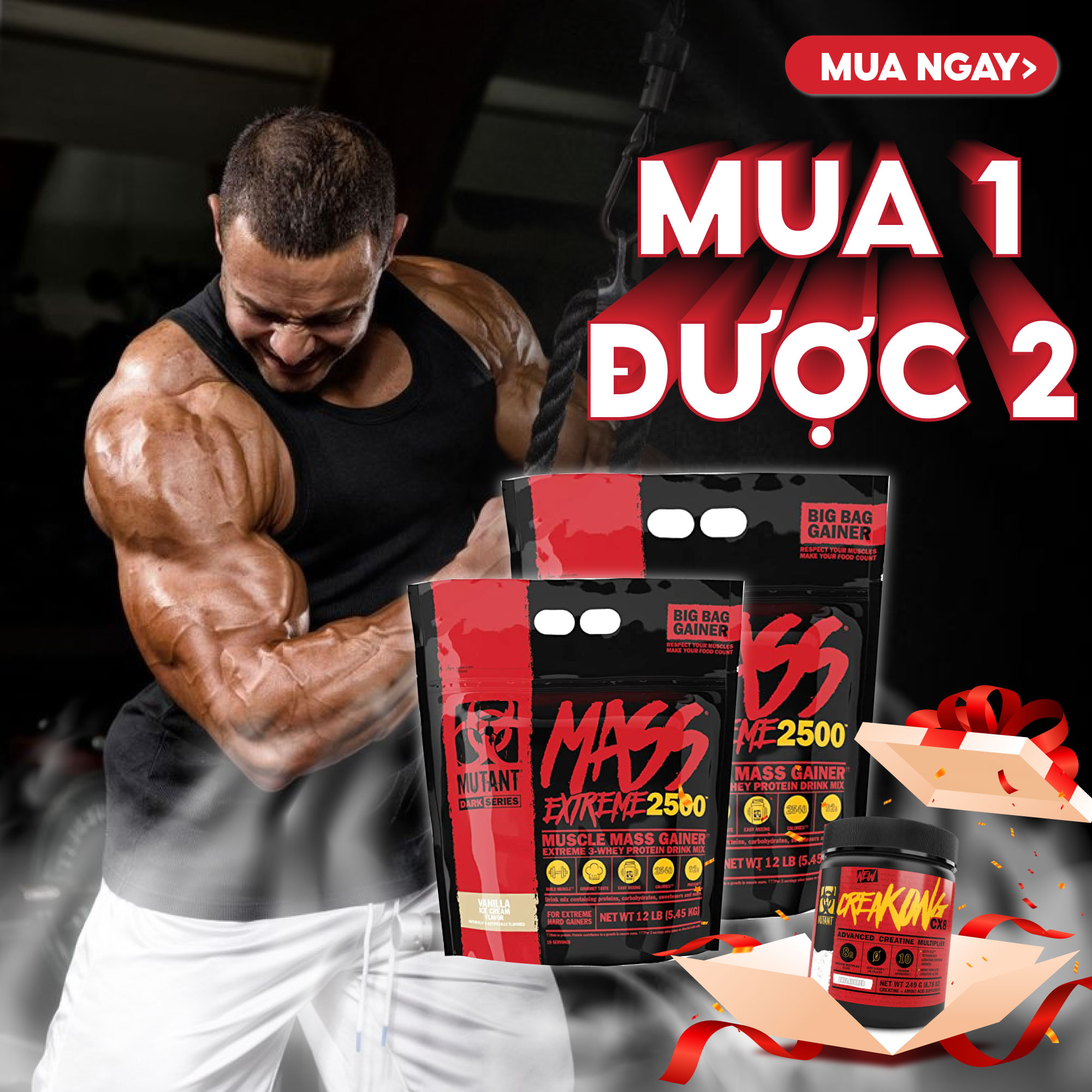 Sữa Tăng Cân Mutant Mass XXXTreme 2500 12Lbs - Túi 5.45Kg