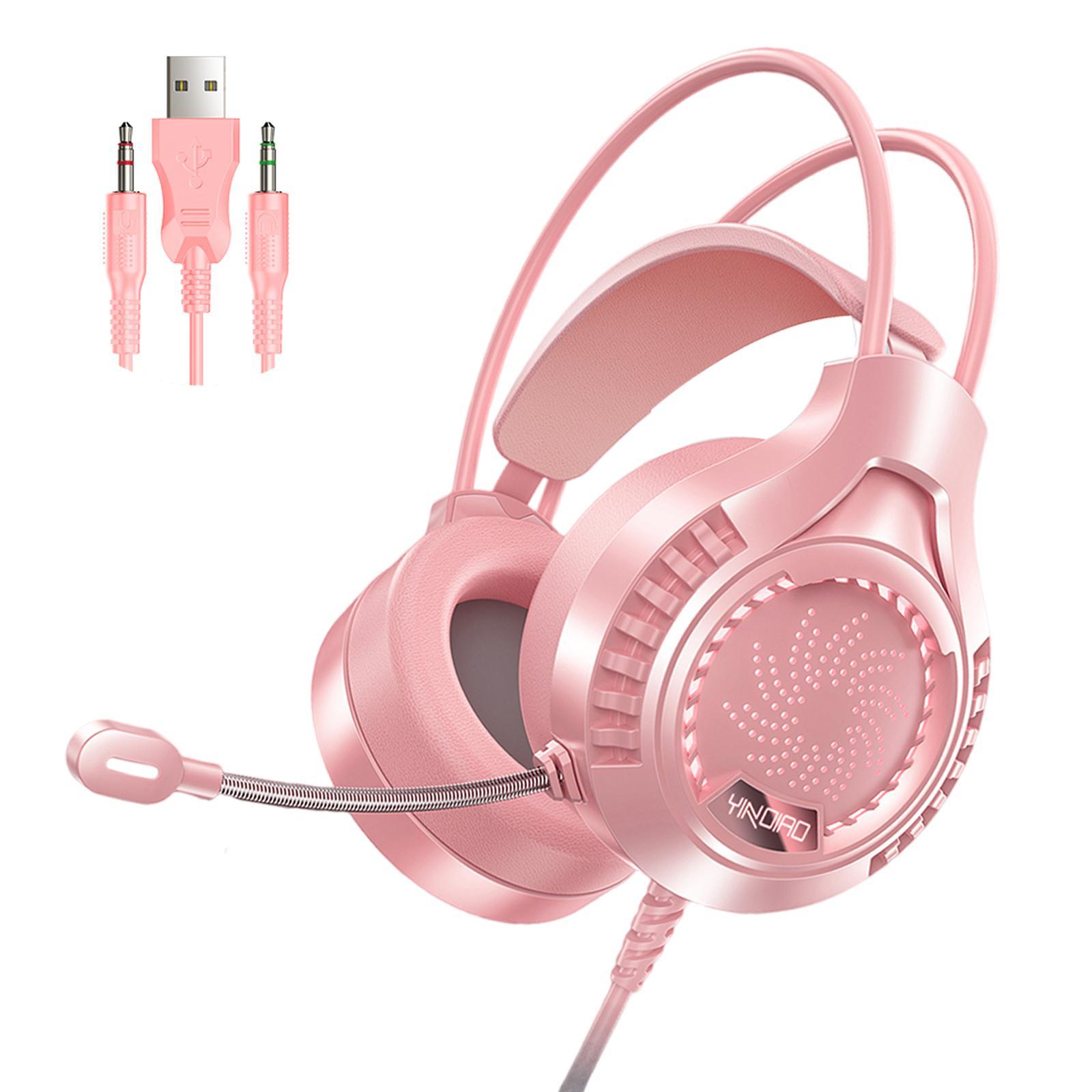 Gaming Headset Soft Earmuffs Noise Canceling with Light for