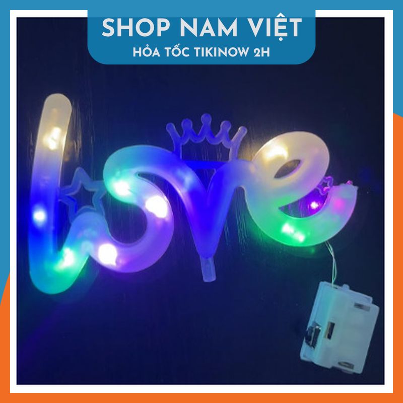 Đèn Led Chữ LOVE Trang Trí Bánh Kem, Hộp Quà, Cây Thông