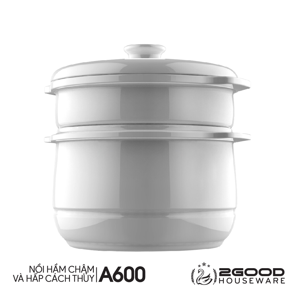 Nồi Hầm Cháo Cách Thủy 2 Tầng 2GOOD A600 (1.5L) - Hàng Chính Hãng