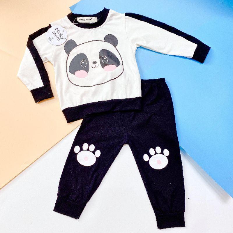 Bộ dài tay chất cotton nền trắng họa tiết động vật