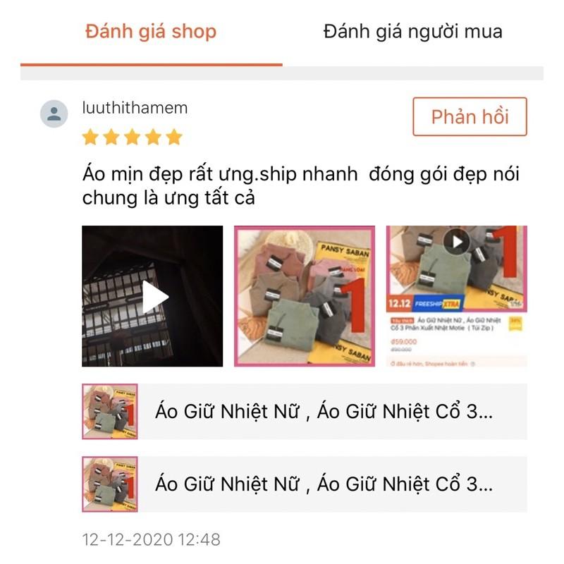 Áo Giữ Nhiệt Nữ , Áo Giữ Nhiệt Cổ 3 Phân MOTIE