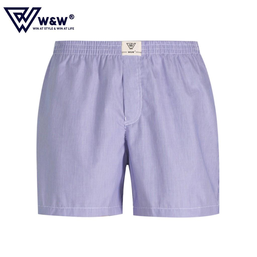 Quần Short Nam WW Dáng Regular Fit Cạp Chun Chất Cotton Mềm Mịn Bền Màu Thấm Mồ Hôi WSH17