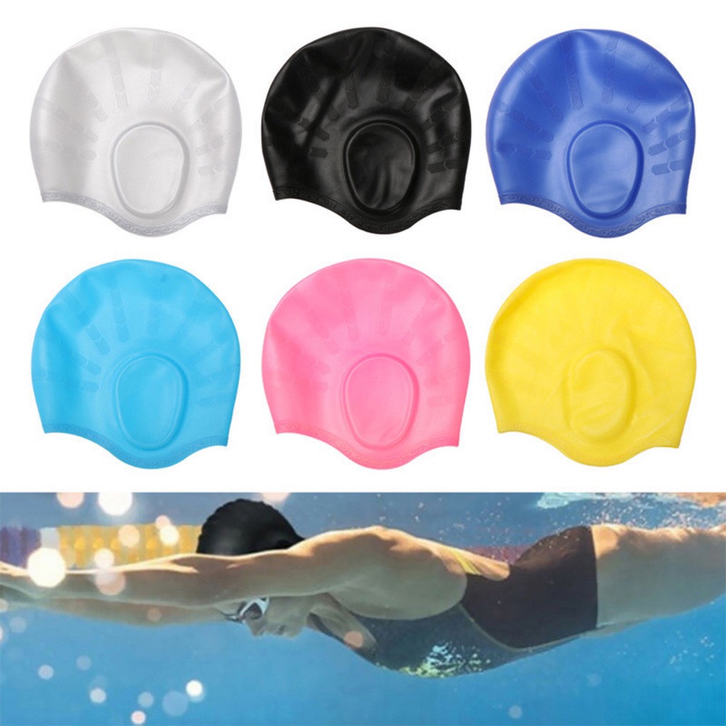 Mũ bơi người lớn chất liệu silicone cao cấp dododios dùng được cho nam, nữ ngăn nước, trùm được búi tóc dài - Mũ bơi trùm tai - Mũ bơi trùm búi tóc - Chính hãng dododios
