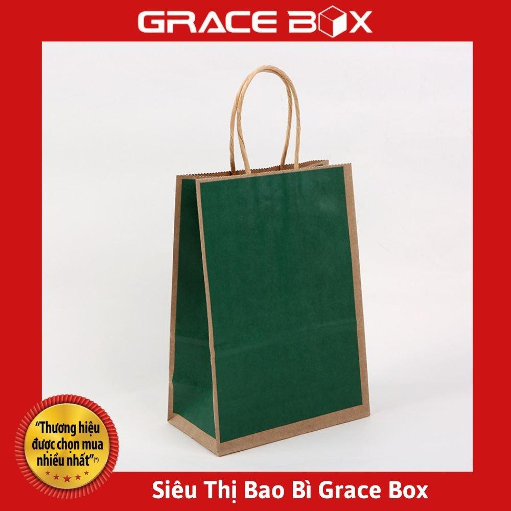 Túi Giấy Kraft Nhật Viền Nâu Hàng Nhập - Siêu Thị Bao Bì Grace Box