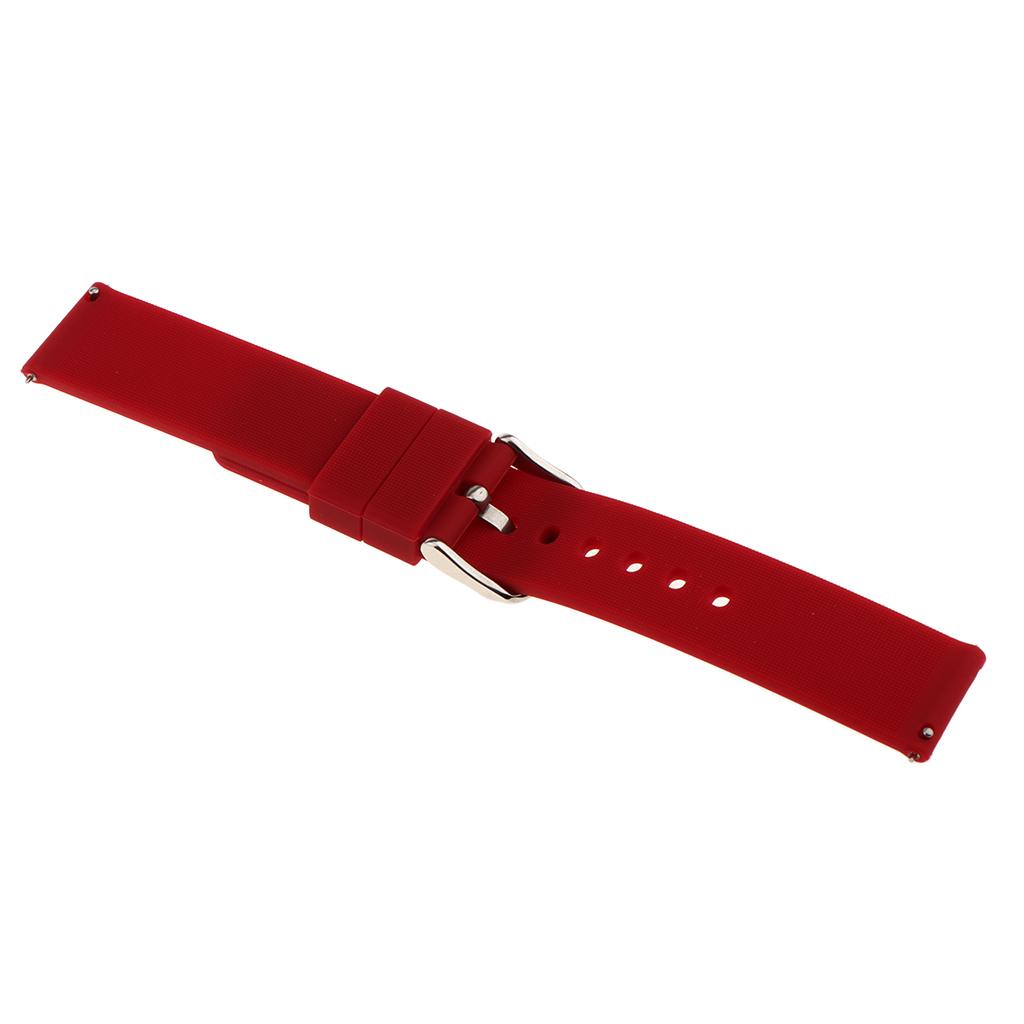 20mm Replacement Silicone Rubber Sports Watch Band Bracelet for Smart Watch - Wine Red
