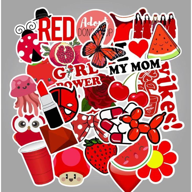 Sticker dán cao cấp CHỦ ĐỀ ĐỎ Cực COOL ms#82