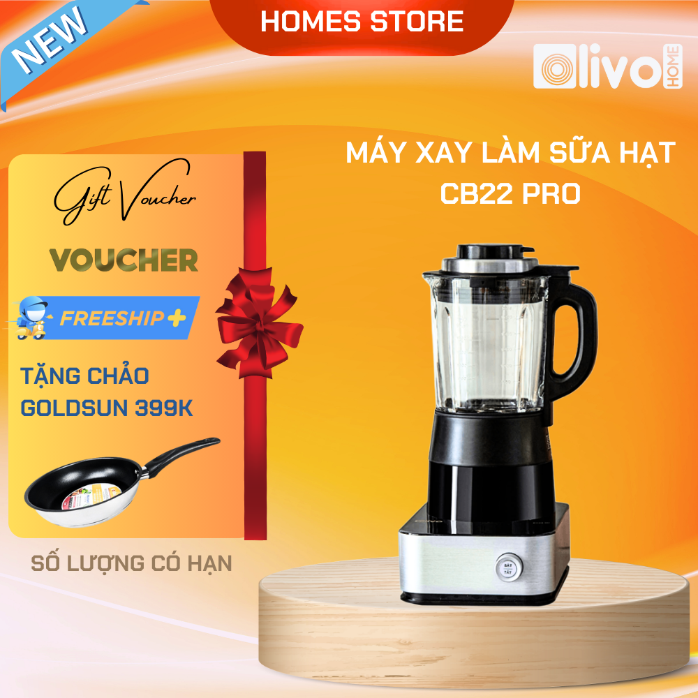 Máy Nấu Sữa Hạt, Máy Làm Sữa Hạt OLIVO CB22 PRO Thương Hiệu Mỹ Gồm 14 Chức Năng Xay Nấu Với Khả Năng Chống Trào Dung Tích 1.75 Lít Công Suất 1000 W - Hàng Chính Hãng