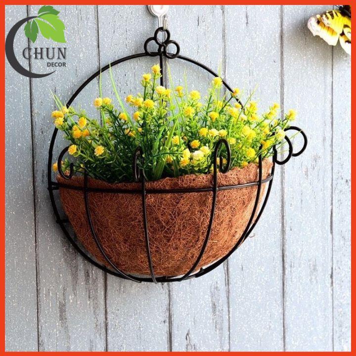 Giỏ Hoa Treo Tường Hoa Trang Trí Nhà Cửa Ban Công Lối Đi Sân Vườn Tặng Móc Treo