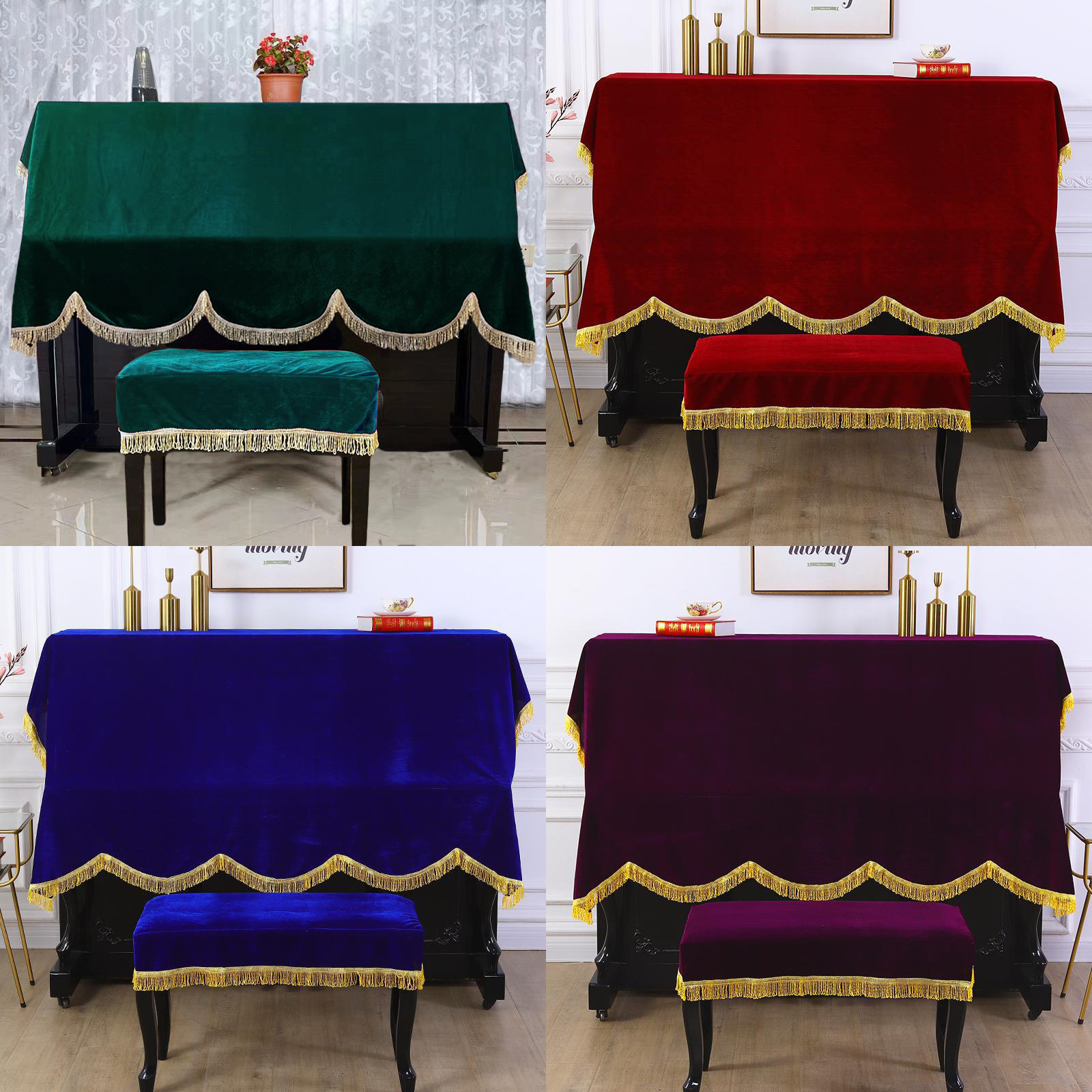 Khăn phủ đàn piano cơ đàn piano điện tử 88 phím phong cách Châu Âu cổ điển sang trọng chống bụi chống xước - Hàng chính hãng