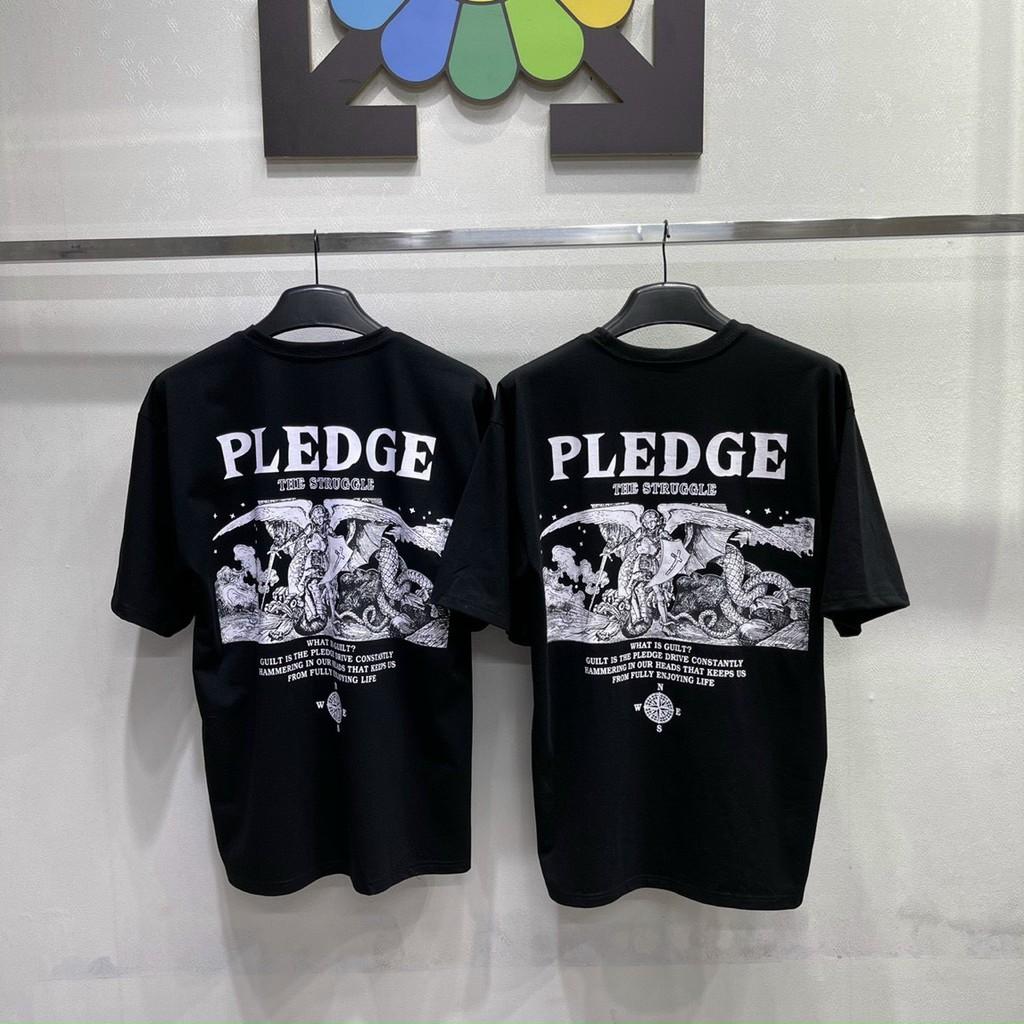 Áo thun PLEDGE TEES vải cotton phong cách unisex tay lỡ || Hany Shop