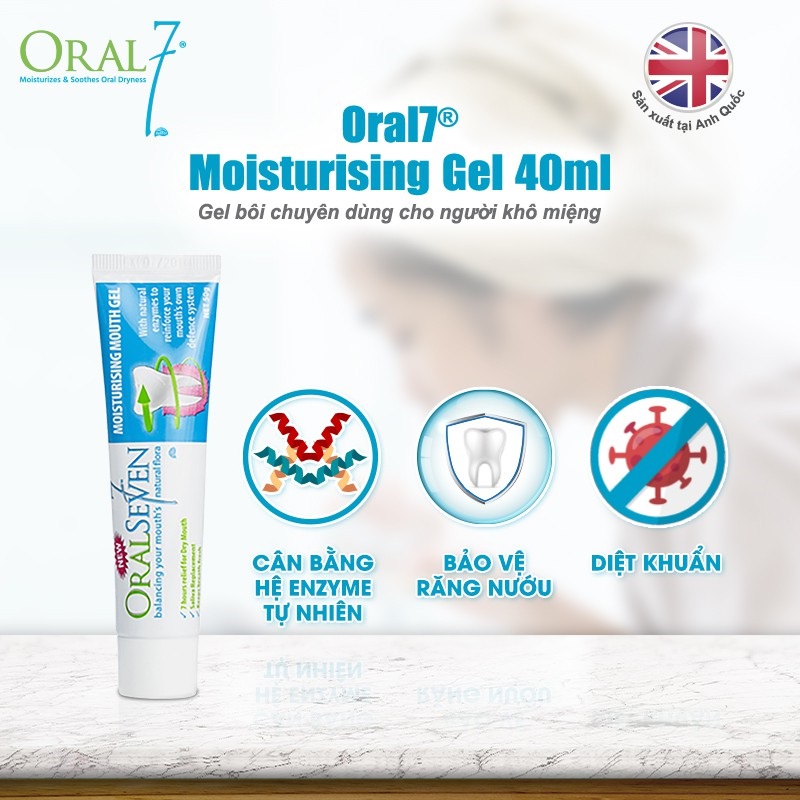 Gel tạo nước bọt nhân tạo chuyên dùng cho người khô miệng Oral7 Moisturising Gel 40ml