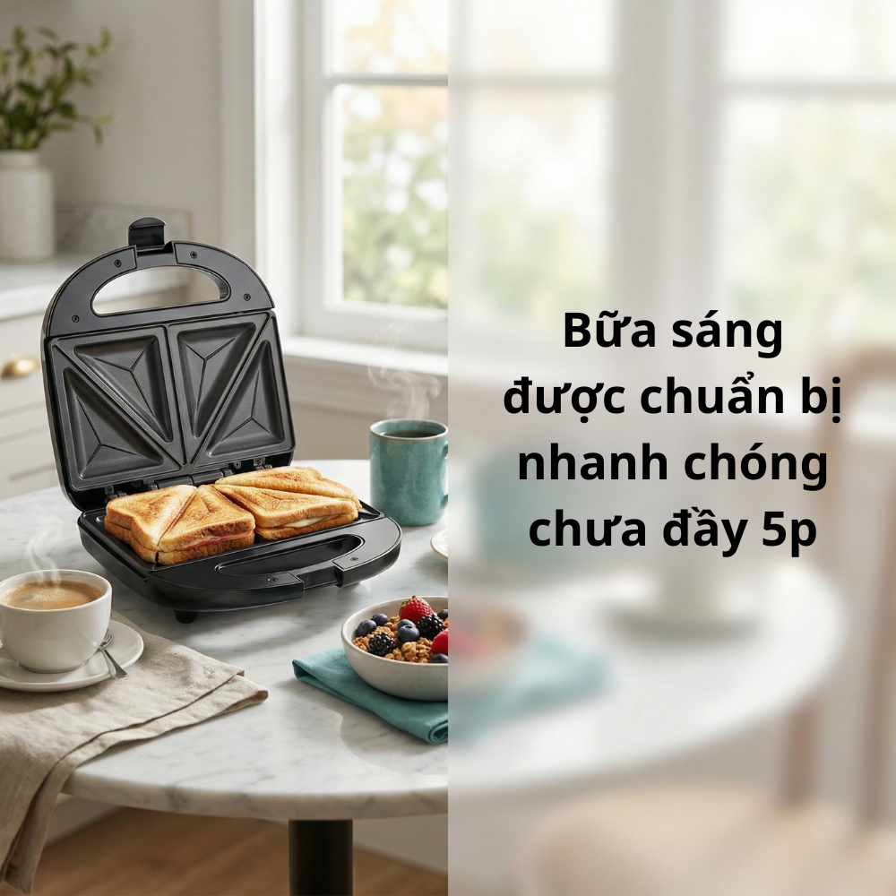 Máy nướng, kẹp bánh mì đa năng 8IN1 Lumabella LB-58052 công suất 800W, khay nướng chống dính tháo rời, dễ dùng, dễ vệ sinh - DELIYA - HÀNG CHÍNH HÃNG