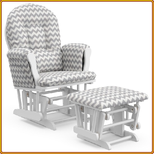 Ghế lắc thư giãn Rocking chair Juno Sofa Màu trắng Nệm sọc W