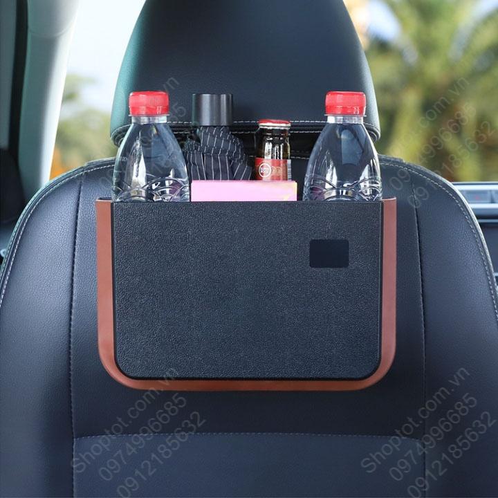 Túi để đồ gắn ghế sau xe ô tô chống nước, có thể xếp gọn, để chai nước, để đồ cá nhân, đê sách báo đa năng