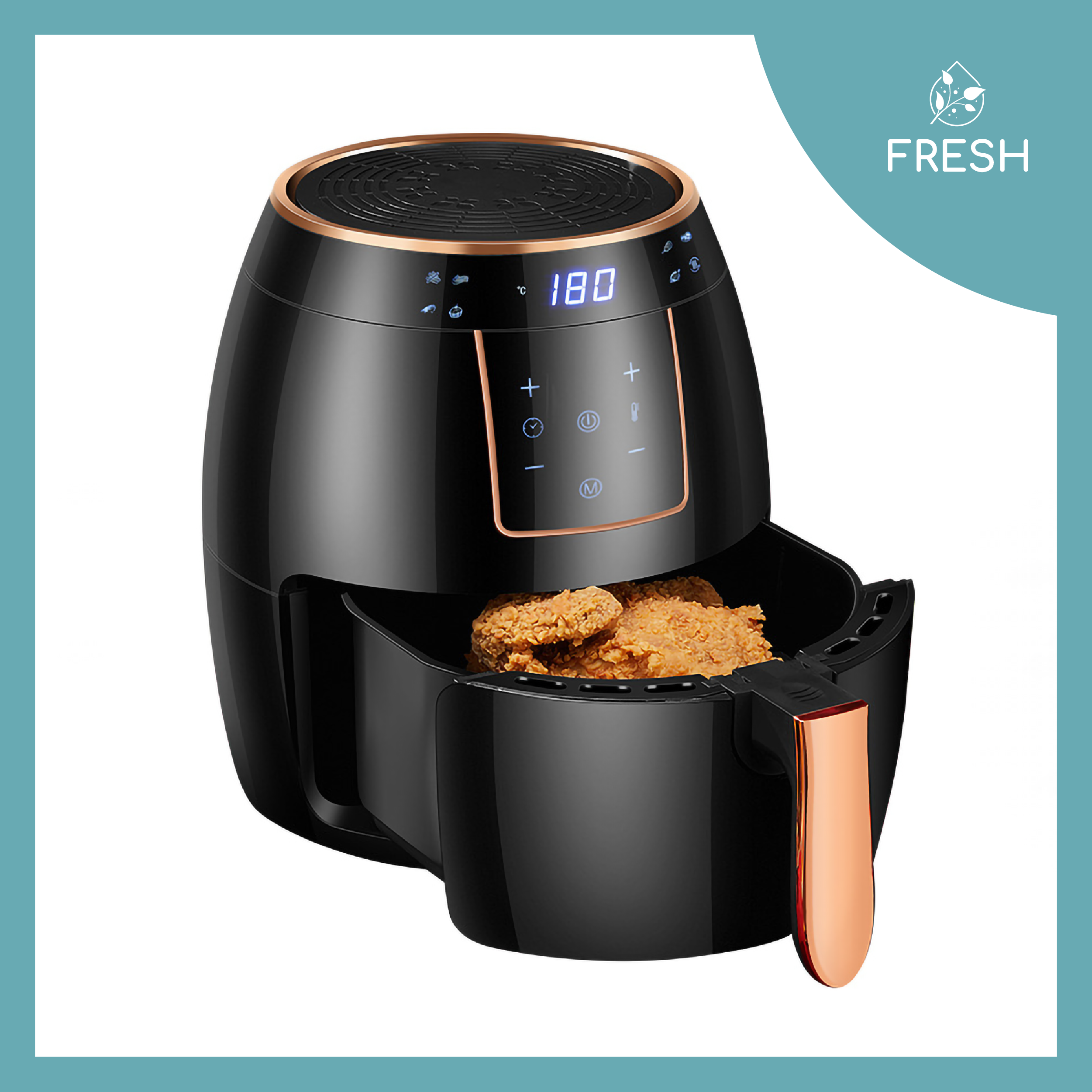 Nồi Chiên Không Dầu 5.5 Lít AirFryer Mặt Điều Khiển Cảm Ứng Tiêu Chuẩn Châu Âu