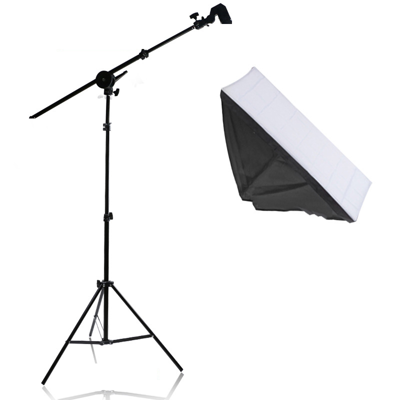 Bộ chân đèn TREO Chụp Ảnh Sản Phẩm, Studio, quay phim, Livestream chuyên nghiệp, gồm 01 chân đèn cao 2m kèm 01 Softbox 50x70cm + 01 thanh treo kèm đầy đủ phụ kiện dây cắm và công tắc đèn, túi cát đối trọng ( không kèm bóng)