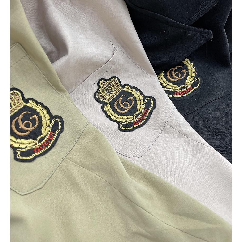 Sét áo GG cổ vest crt mix cv xếp li