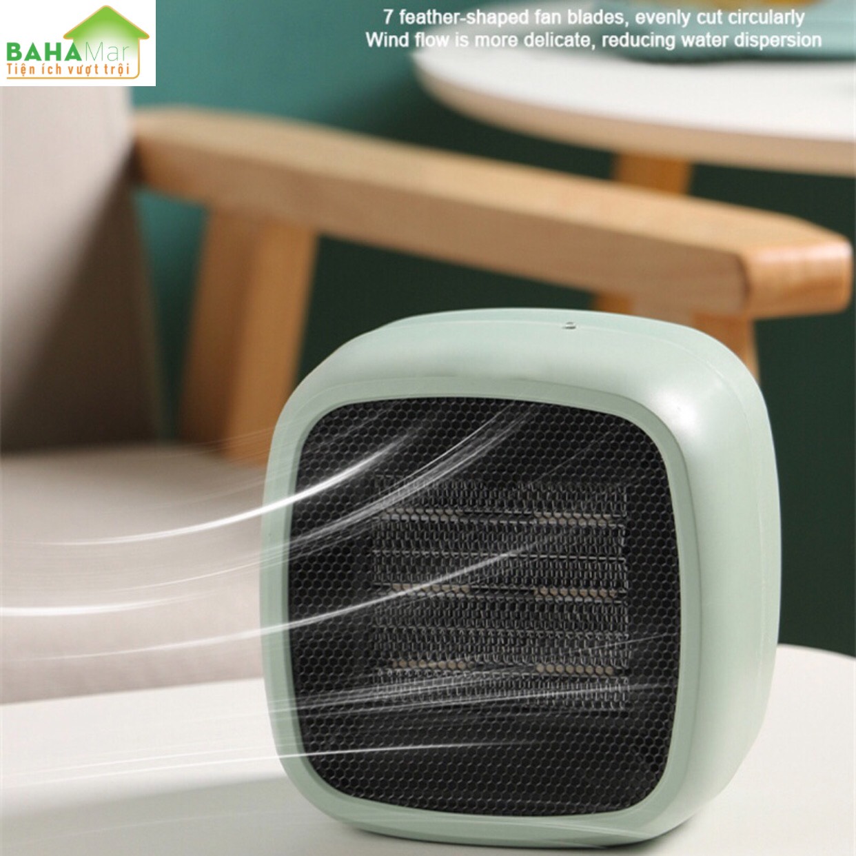 MÁY QUẠT SƯỞI PTC ĐỂ BÀN MINI ẤM ÁP MÙA ĐÔNG "BAHAMAR" Ứng dụng: Trong Gia Đình, Phòng Khách, Phòng làm việc, nhà