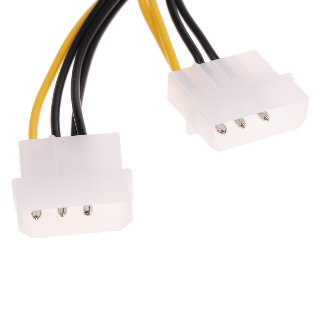 Dual 4-pin Mini to 8-pin PCI-e Power Cable Video Card Extension Cord